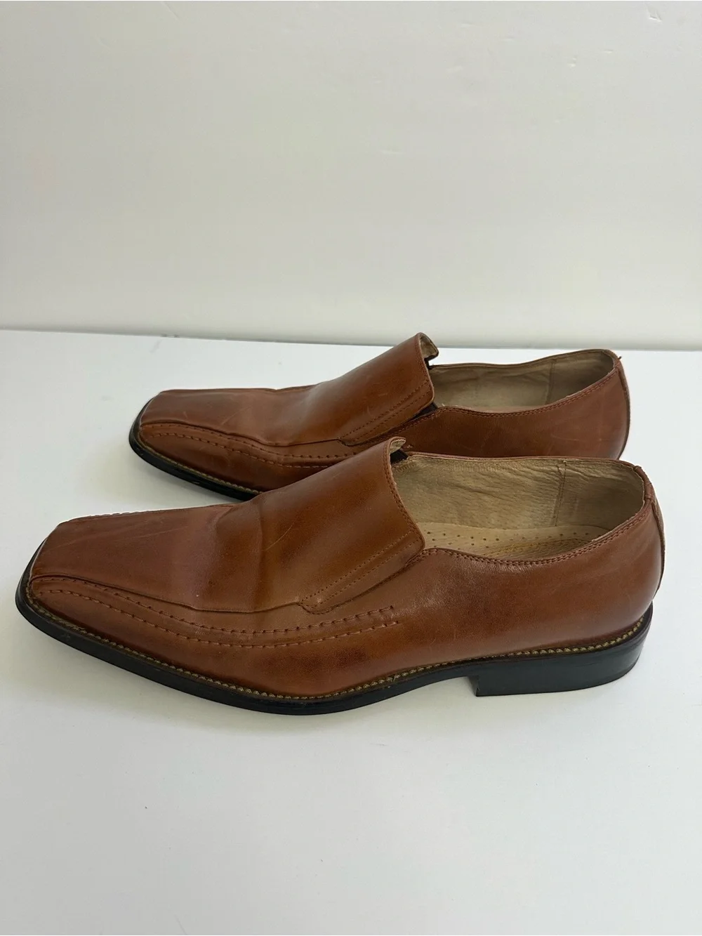 Stacy Adams Men's Cognac Slip-On Leather Loafers